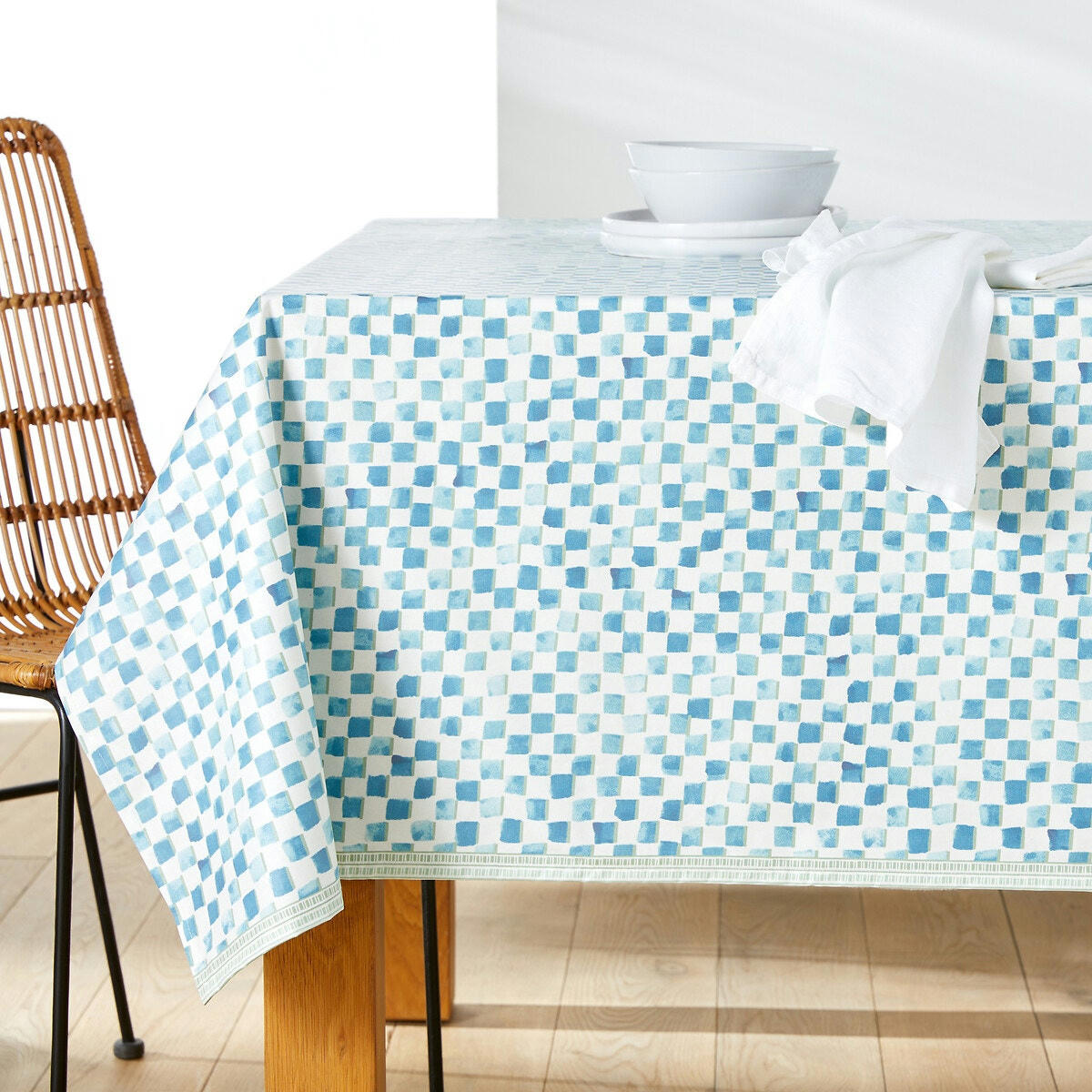 Nappe type toile cirée, pur coton souple, Rossano