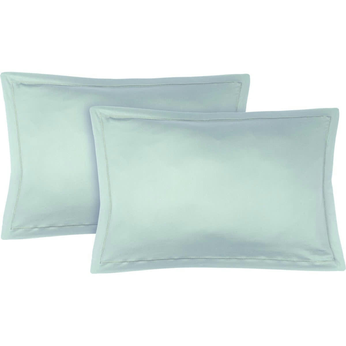 JULIA - Taie d'oreiller (x2) satin de coton  50x70 bleu aqua