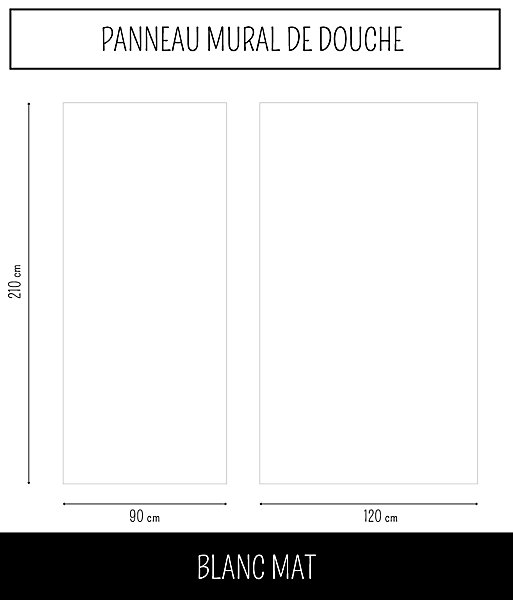 Panneau Mural Douche salle de bain BLANC Mat 90 cm x 210 cm Ma Nouvelle Déco