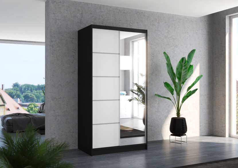 Szafa przesuwna z lustrem ORLANDO 100 Black