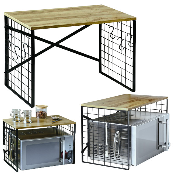 Półka kuchenna na mikrofalówkę 52x33x36,5 cm organizer na przyprawy loft