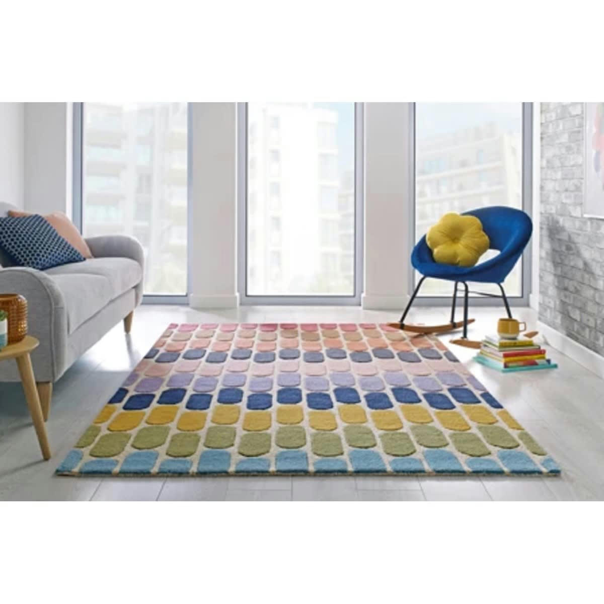 RELIC - Tapis de salon en laine multicolore 120x170 cm