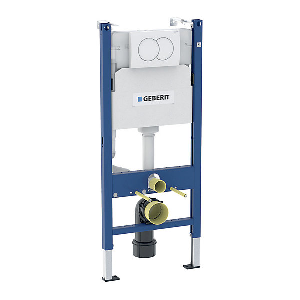 Duofix Pack WC bâti-support 112 cm   WC suspendu sans bride Ceramia avec abattant SoftClose   plaque blanche (GEBCEPXWT01-FR)