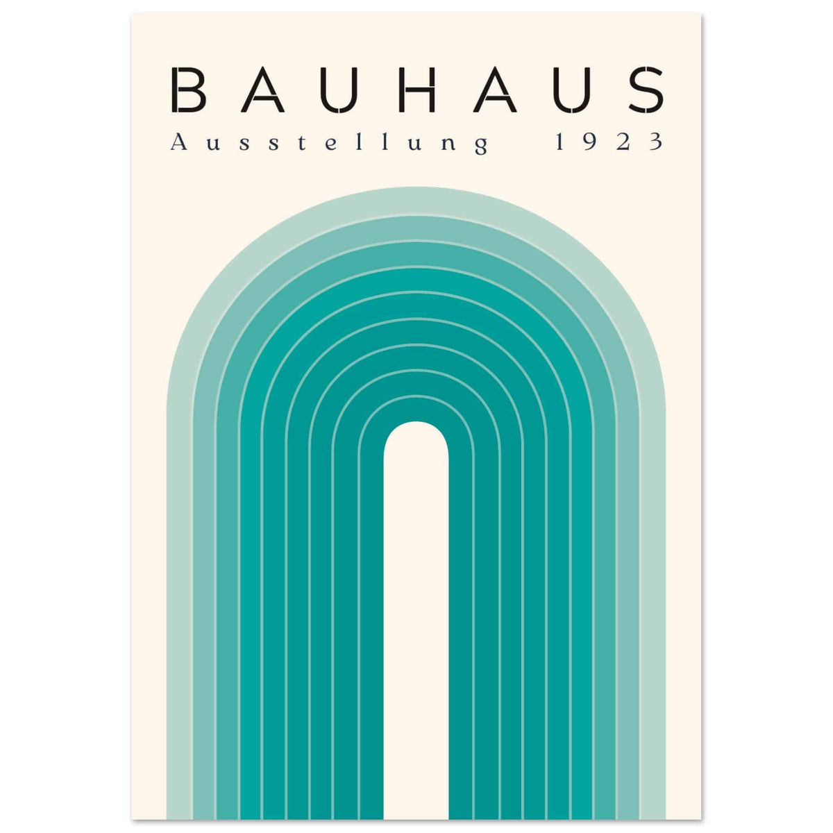 Artfulprints Poster Bauhaus - Turquoise rainbow  - A4 21x29.7 cm - Turquoise