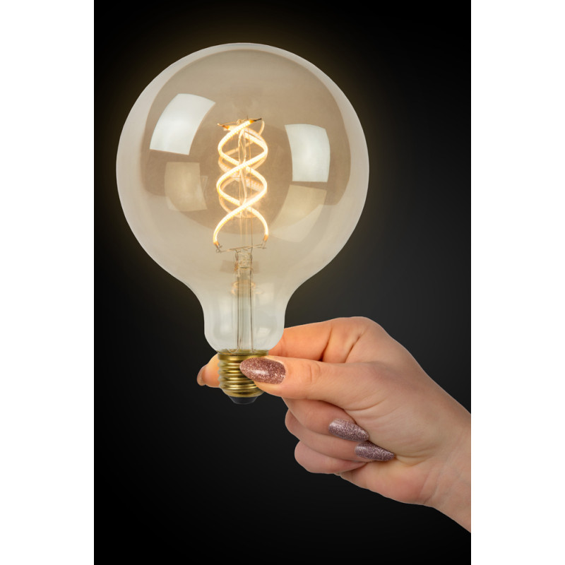 Ampoule fumée à filament LED Bulb E27 5 W Ø 12,5 cm dimmable LUCIDE