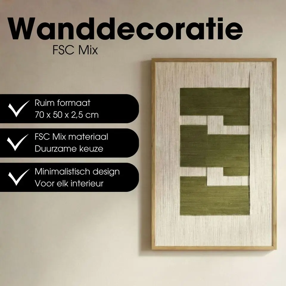 Mica Wanddecoratie Groen 70x50 cm