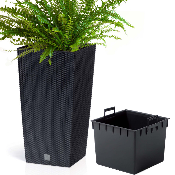 Doniczka Donica Ogrodowa Rattan Wysoka Kwadratowa 45 Cm Rato