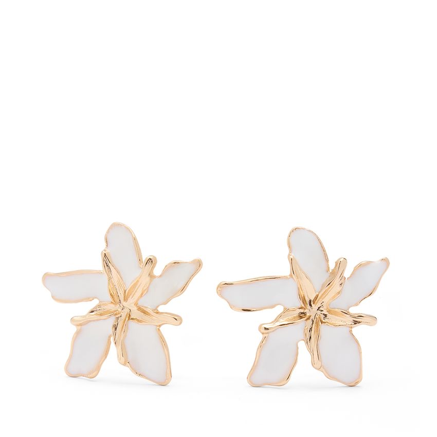 Manfield Gouden statement bloemen oorbellen