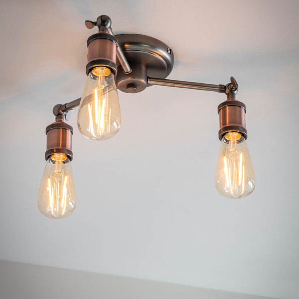 Lampa sufitowa HAL potrójna postarzana cyna 3xE27x40W IP20 Endon
