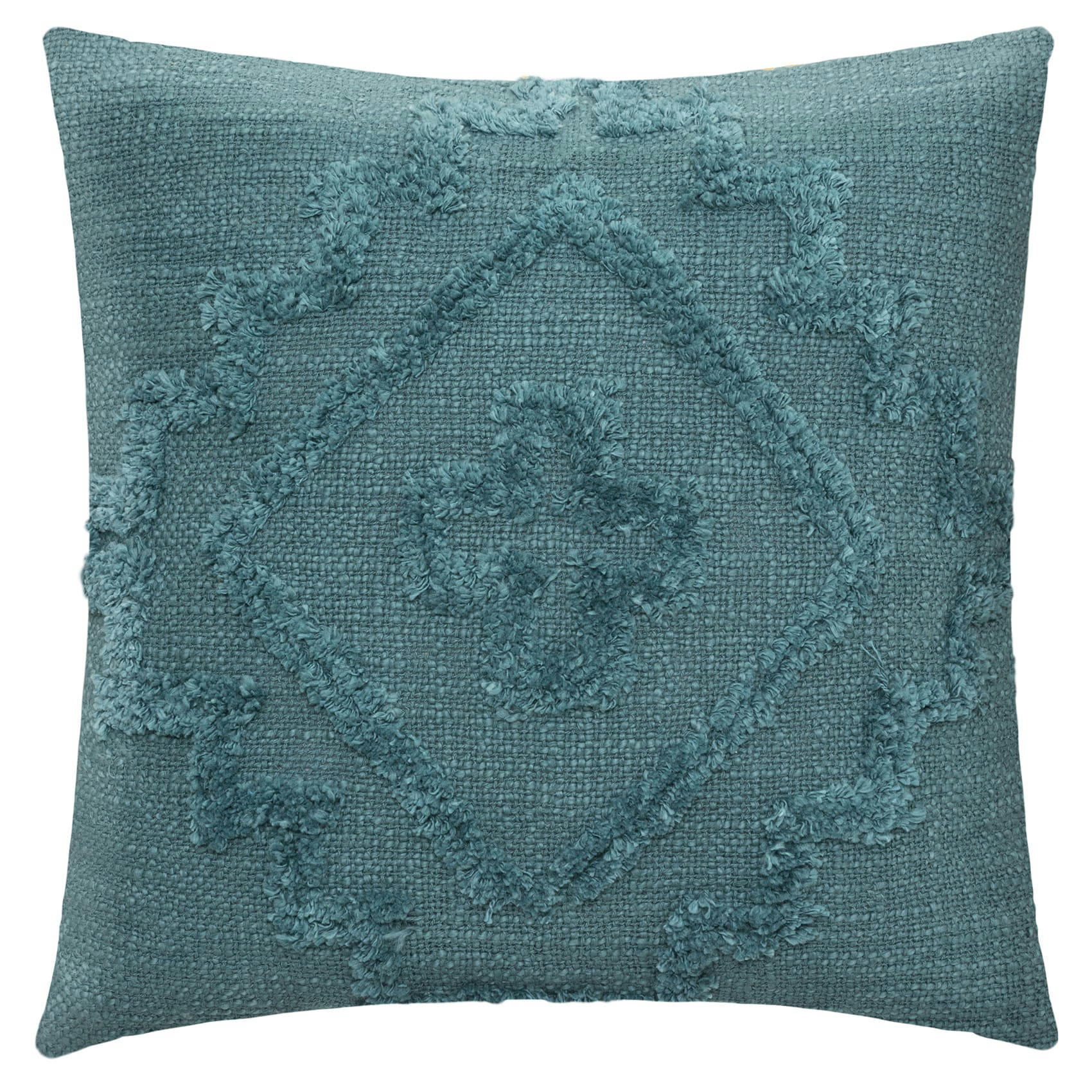 - Coussin esprit berbère coton bleu canard 40x40 cm