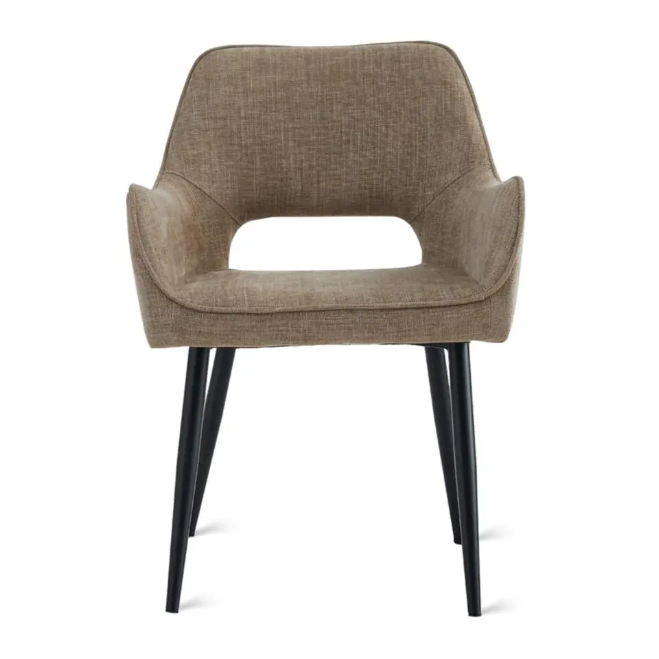 2x Eetkamerstoel Ray - Stof Truffel Taupe