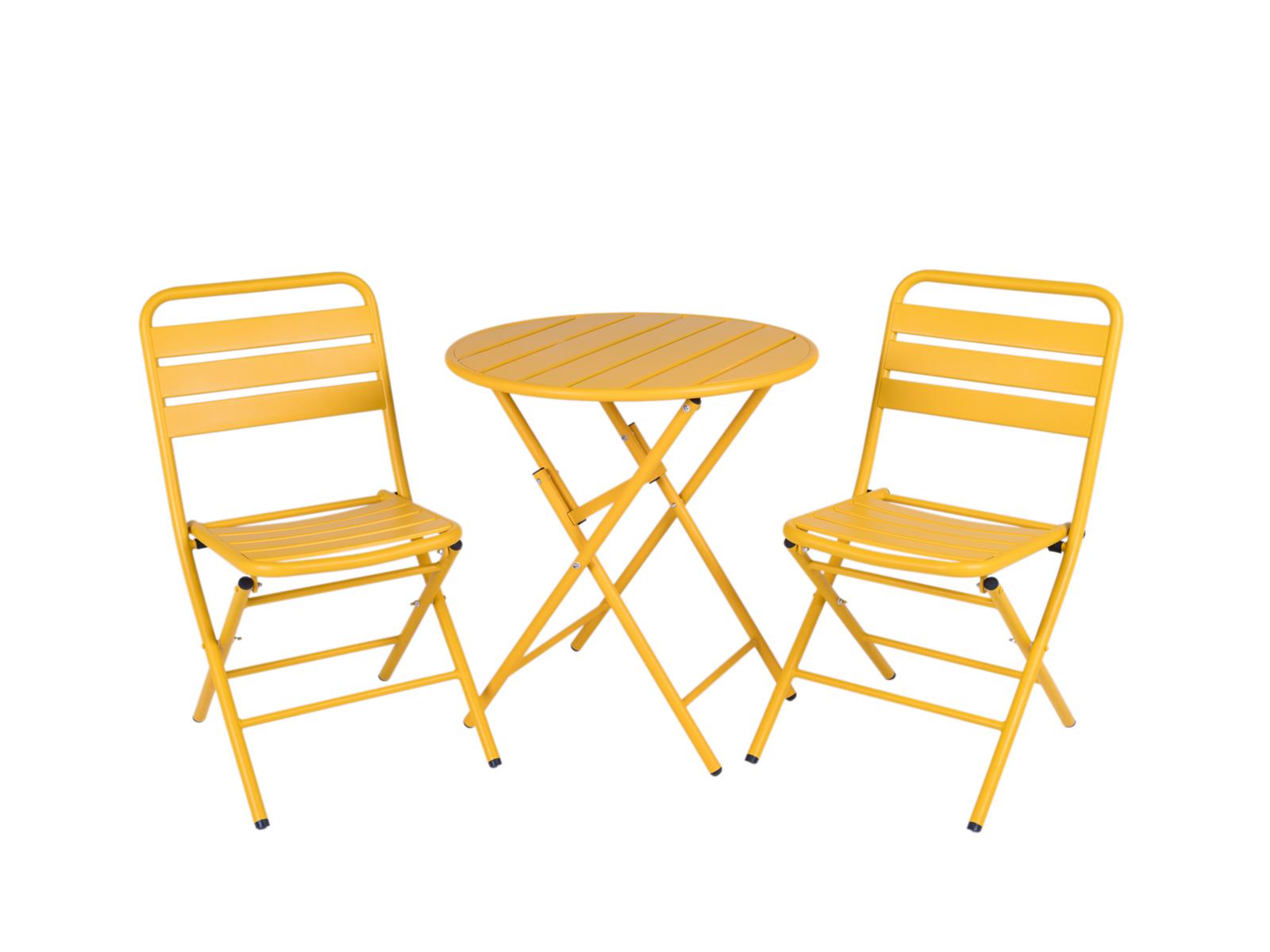 MaximaVida inklapbare ronde bistroset Max okergeel 70 cm- extra zware uitvoering