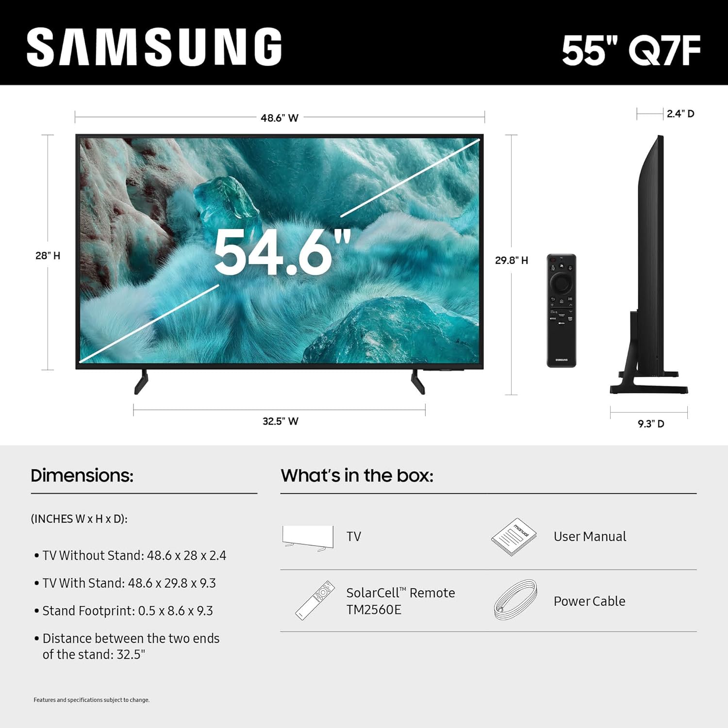Samsung 55-Inch Class QLED Q7F Series Samsung Vision AI Smart TV (2025 Model  55Q7F) Quantum HDR  Object Tracking Sound Lite  Q4 AI Gen1 Processor  4K upscaling  Gaming Hub  Alexa Built-in