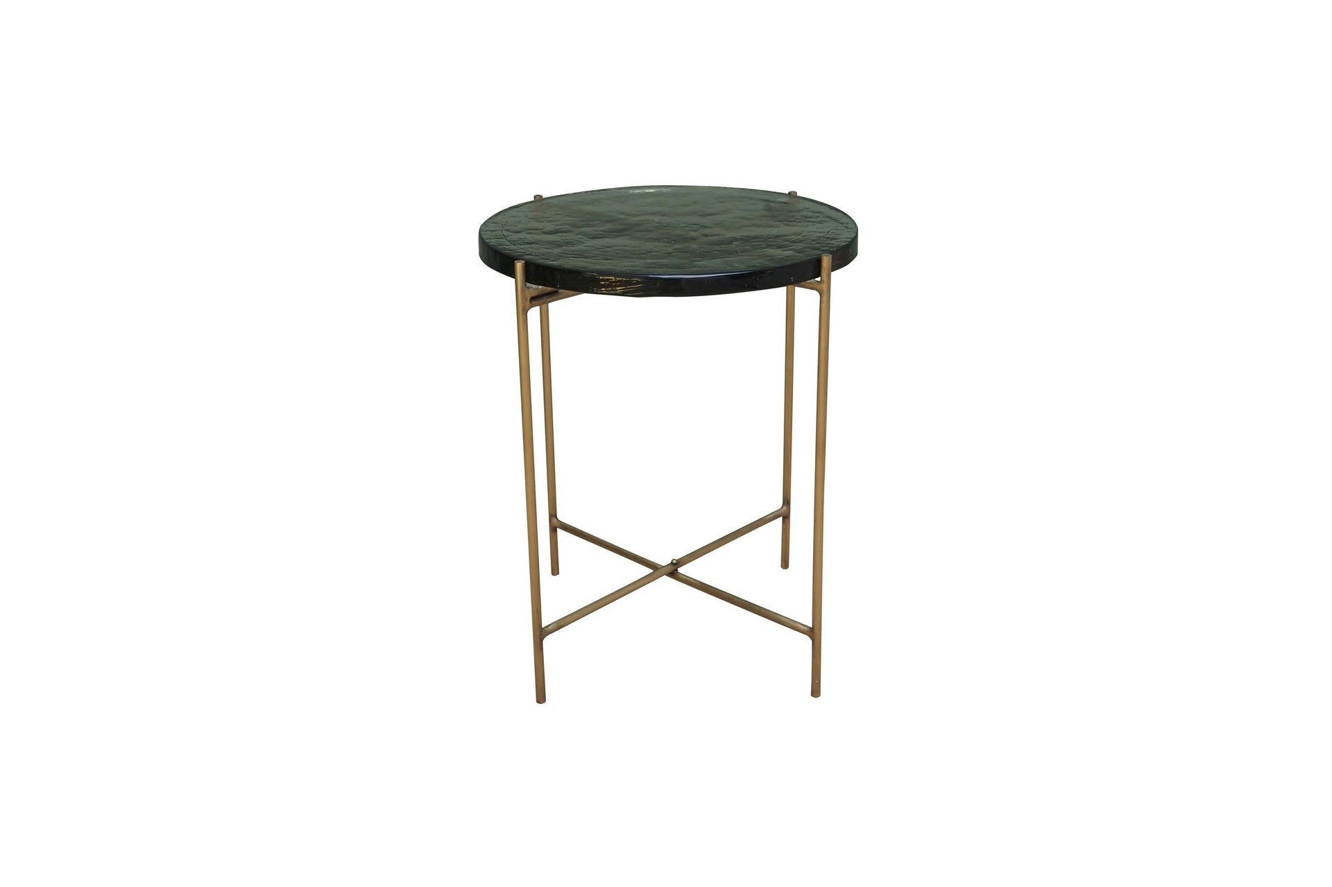 COURLON - Table d'appoint en verre transparent