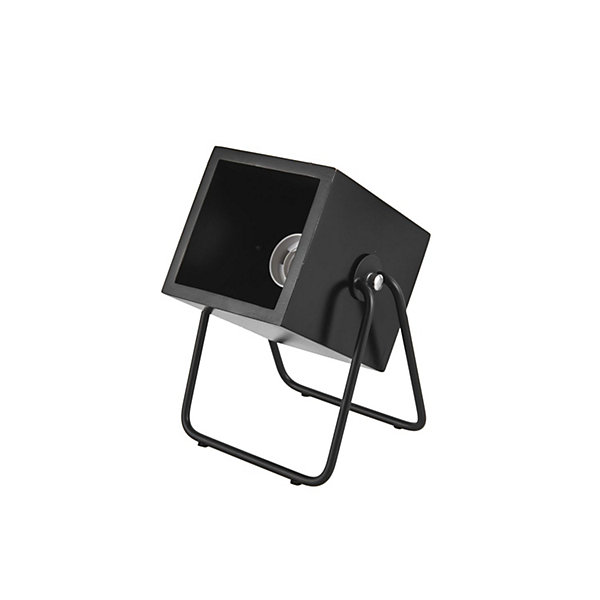 Lampe en bois et métal carrée Hefty - H. 17 cm