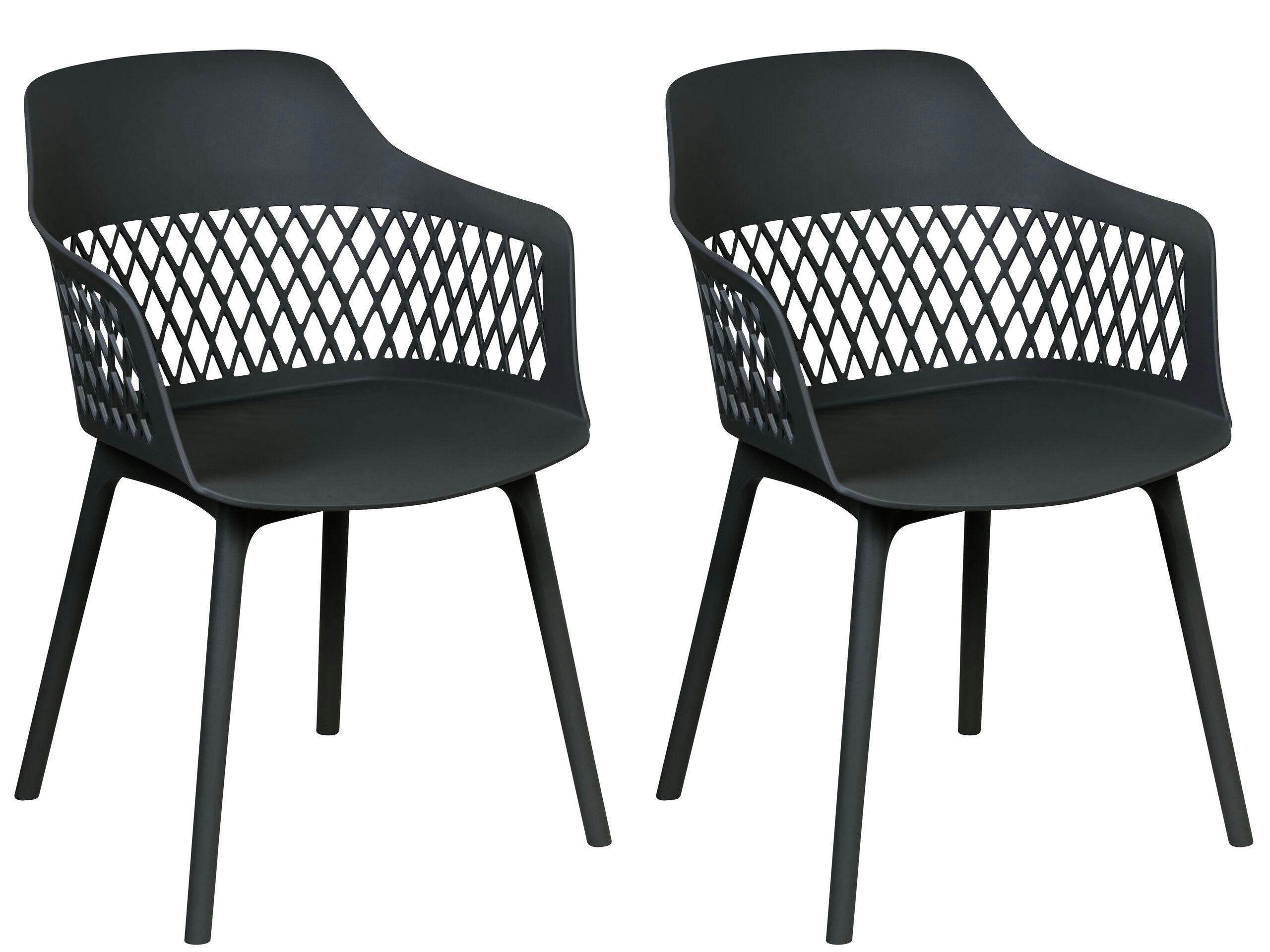 ALMIRA - Lot de 2 chaises de salle à manger noir