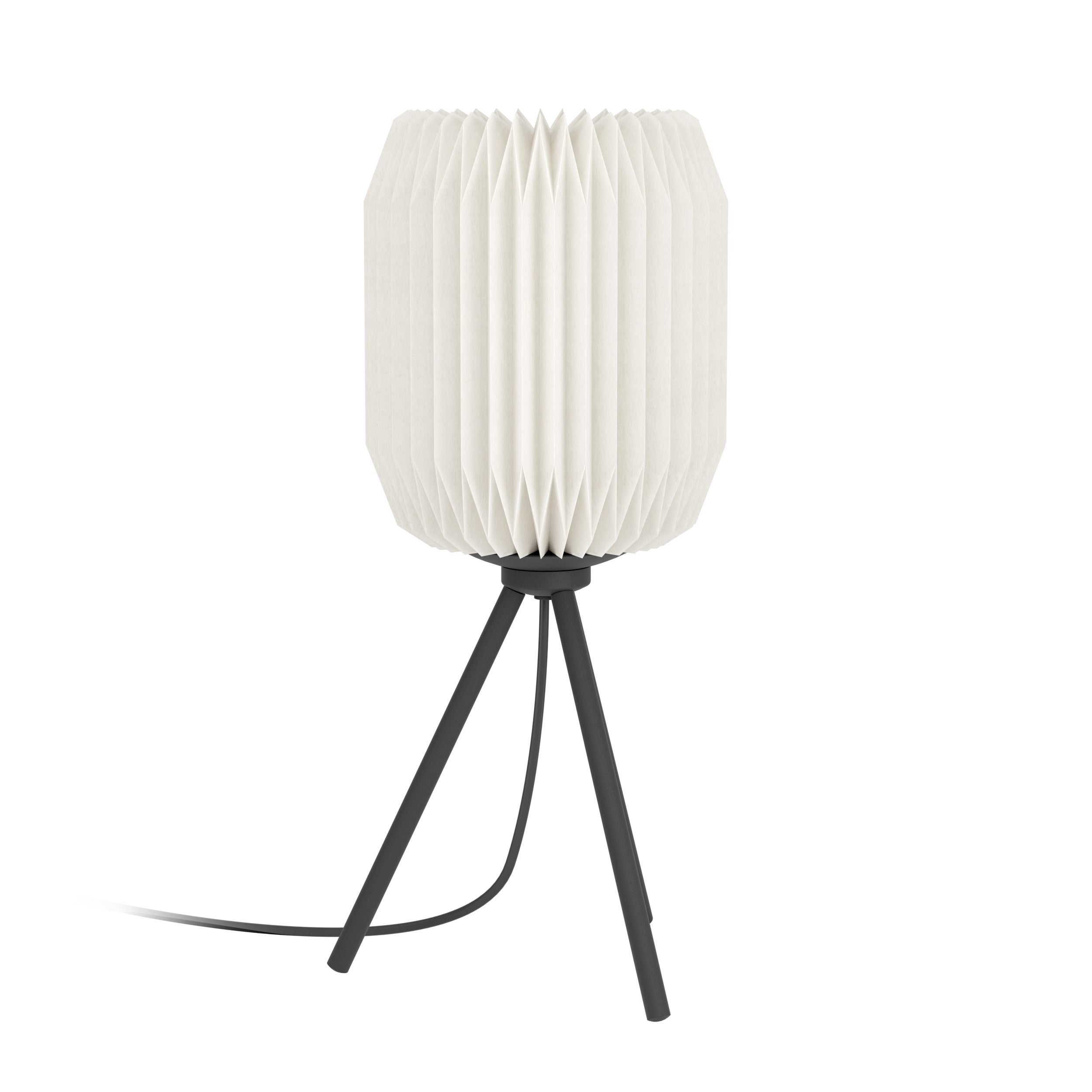 EGLO tafellamp Belgrave - e27 - papier/staal - zwart/wit