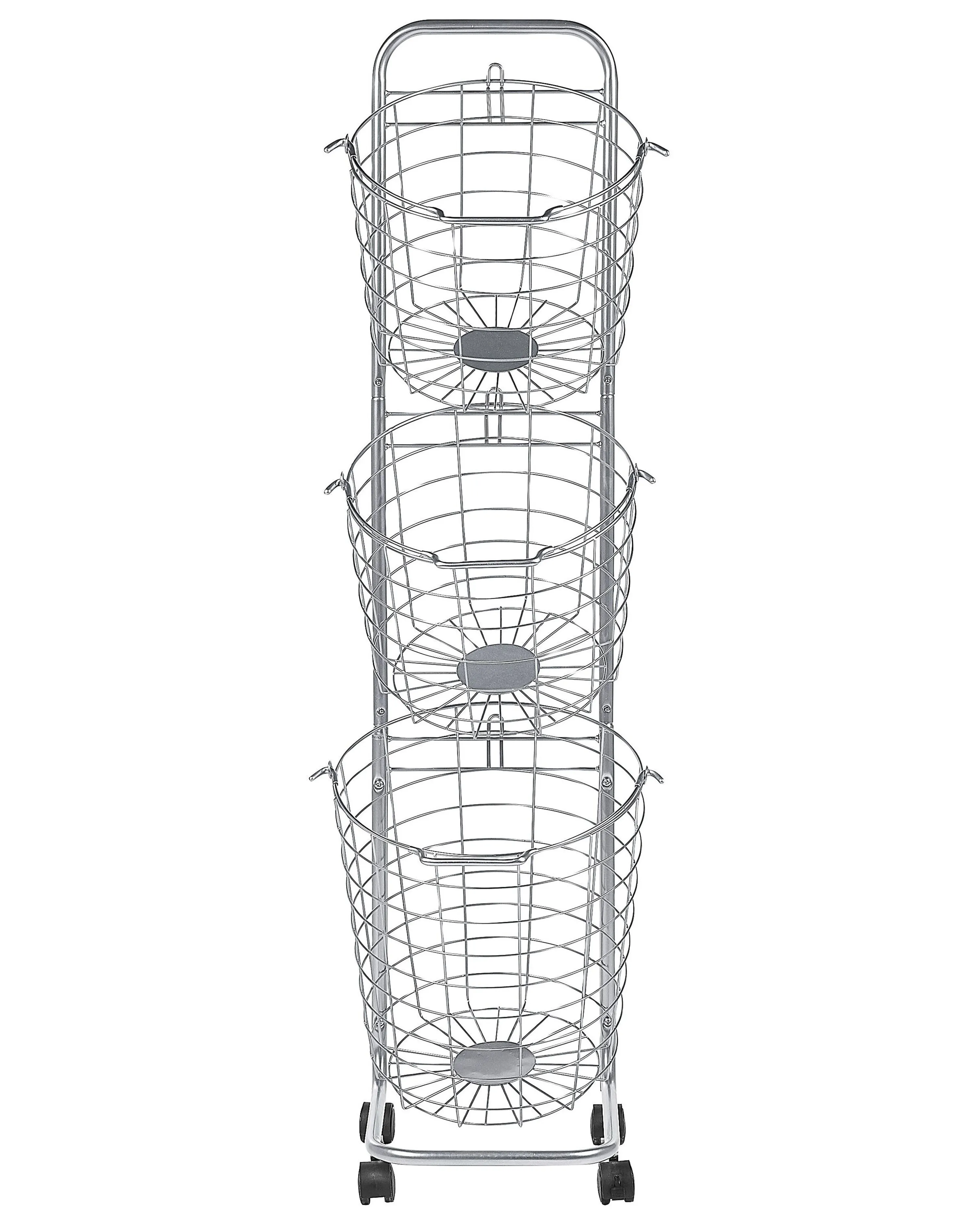 Basket Stand AYAPAL with Wheels Metal Silver