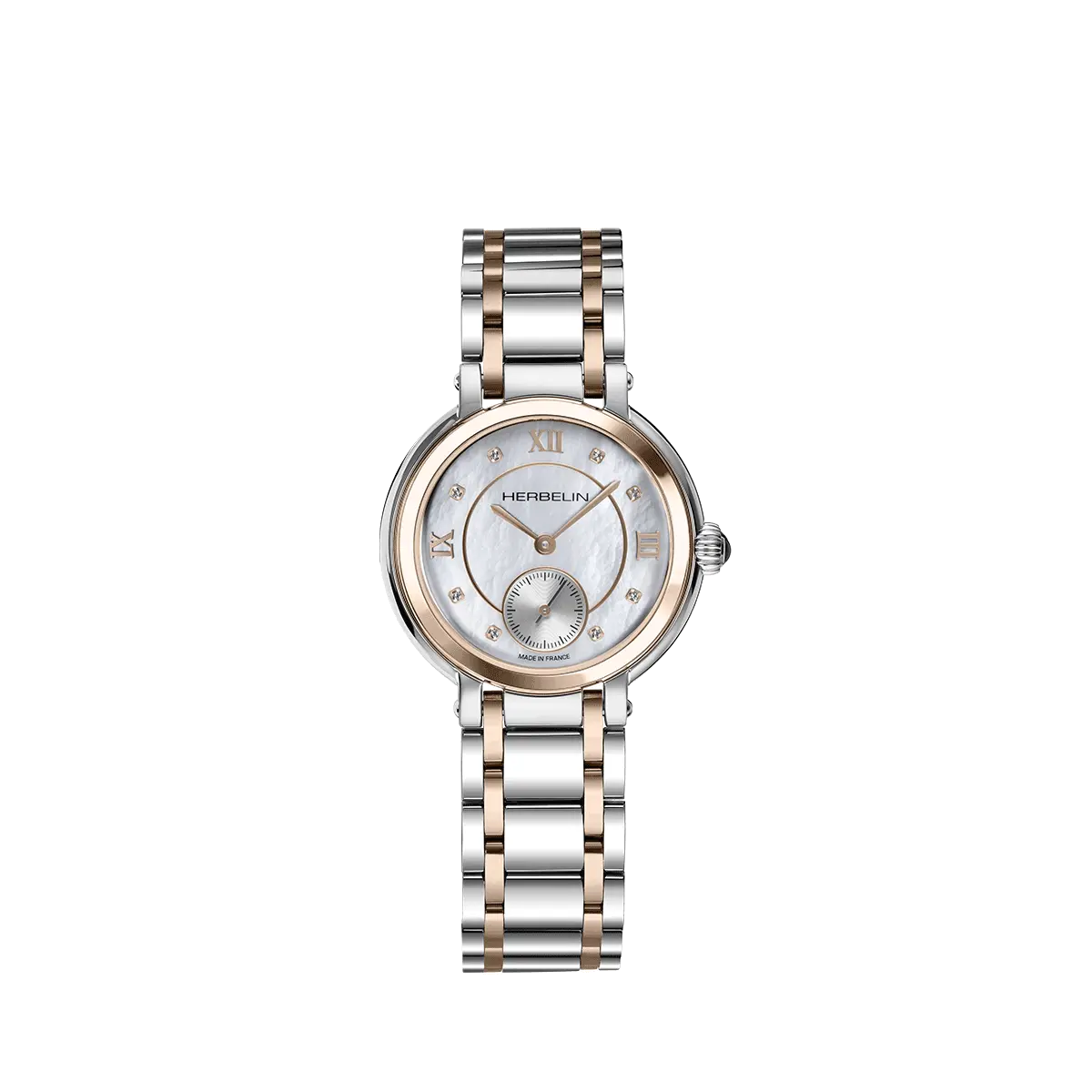 GALET – PETITE SECONDE – PVD OR ROSE & NACRE