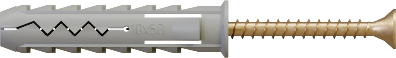 Kołek rozporowy z wkrętem do drewna z z nacięciem krzyżowym R koszulka: ø6x30mm , wkręt: ø3,5x30mm STALCO R - 6/3.5X30