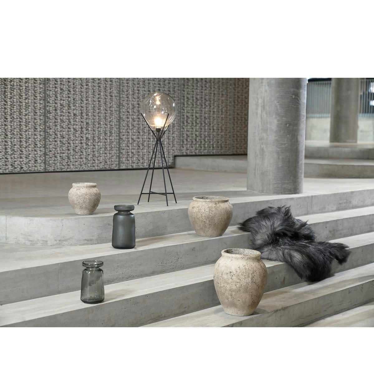 LIVING - Vase en verre gris
