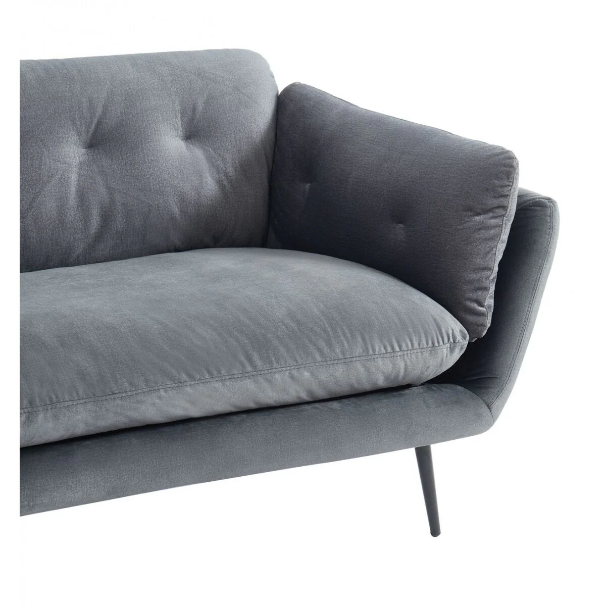 84 Dark Grey And Black Standard Sofa