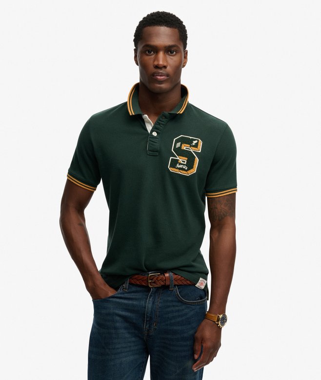Vintage Athletic Patch Polo Shirt