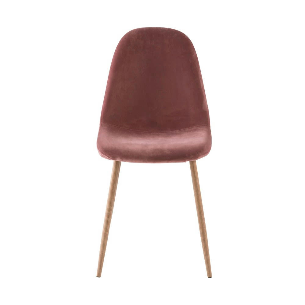Clyde - Chaise style scandinave en velours vieux rose