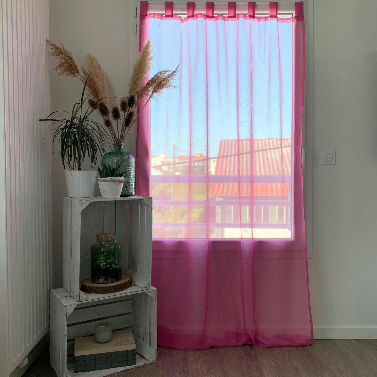 - Rideau uni à passants polyester