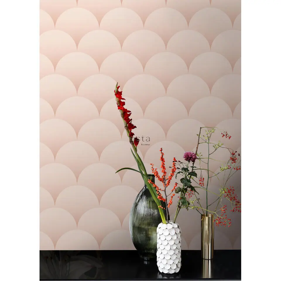 ESTAhome behang art deco motief zacht roze - 50 x 900 cm