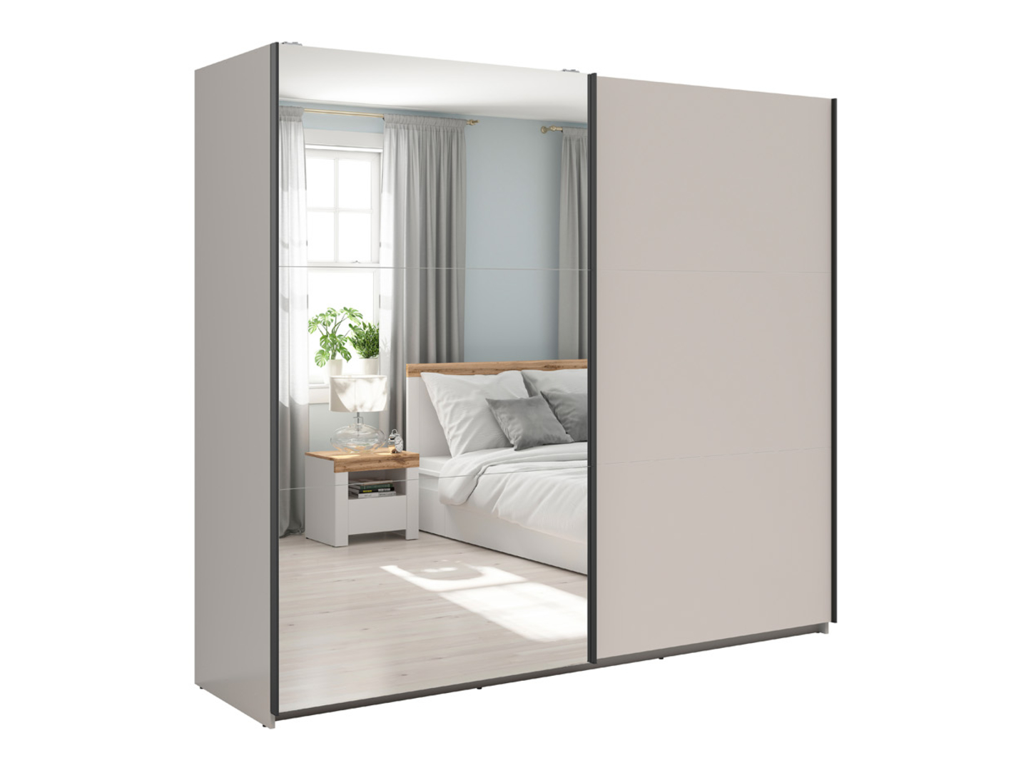 Szafa przesuwna Tetrix 220 cm z lustrem kaszmir