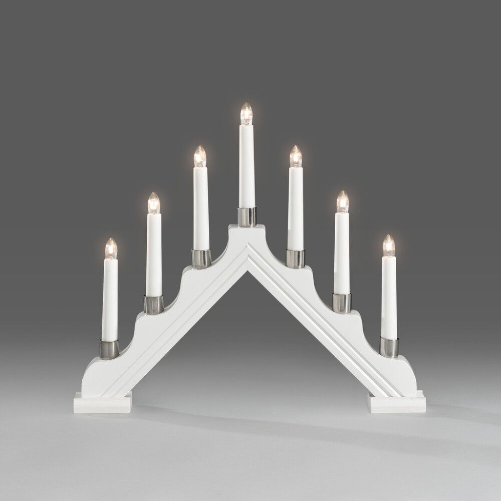 ADVENTSSTAKE KONSTSMIDE 7 LYS HVIT