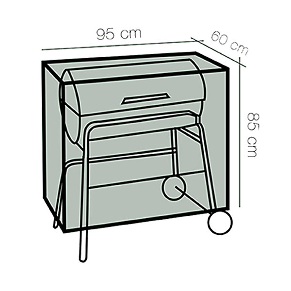 Housse de protection pour barbecue, bache de protection pour barbecue de jardin extérieur - L 95 x Profondeur 60 x Hauteur 85 cm