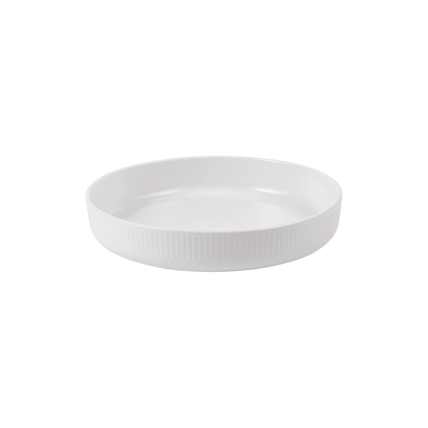 Hvid Riflet ovnfast fad ø 27 cm