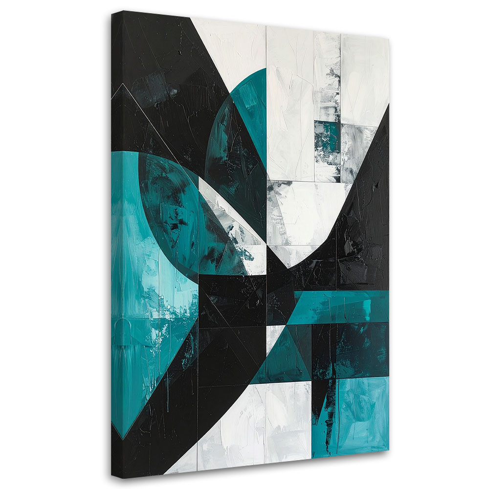Obraz do salonu biura kuchni, Geometryczna abstrakcja turkusowy 20x30