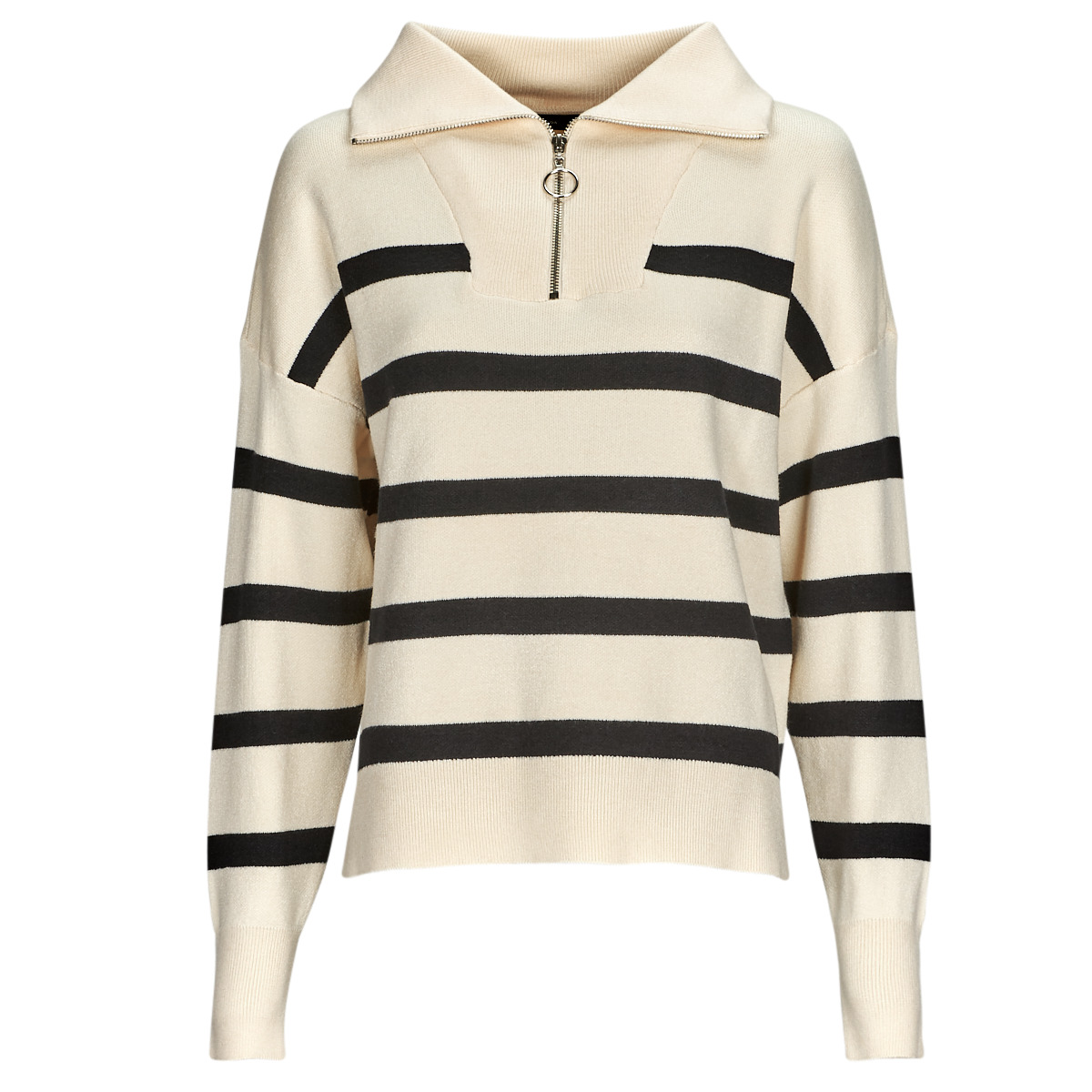 Vero Moda - VMSABA STRIPE LS HIGHNECK BLOUSE GA NOOS - Beige
