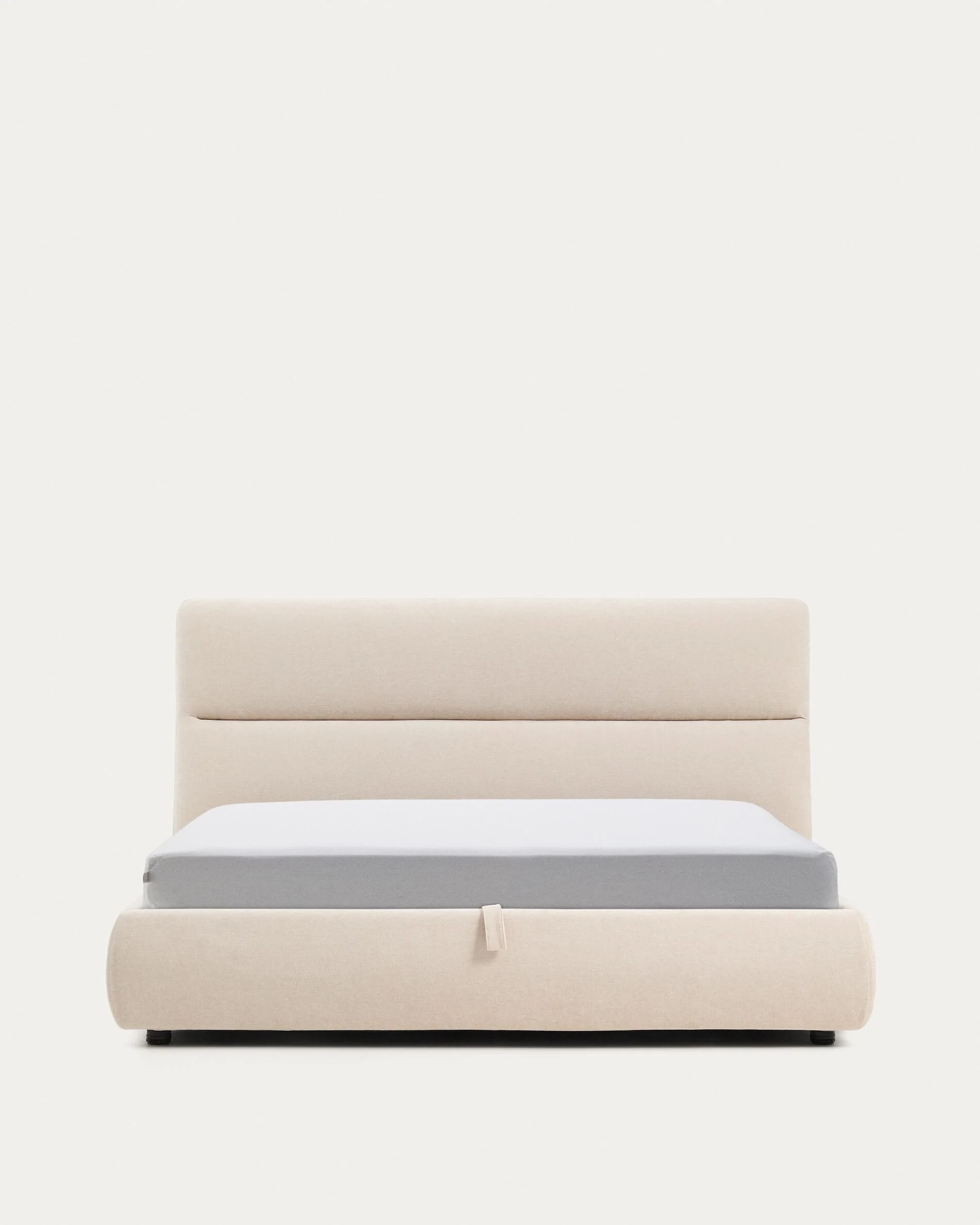 Dafra beige chenille removable-cover bed with ottoman base for 180 x 200 cm mattress