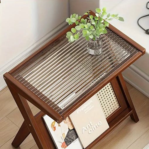 NNETM Mini Bedside Table - Sleek Tempered Glass Top