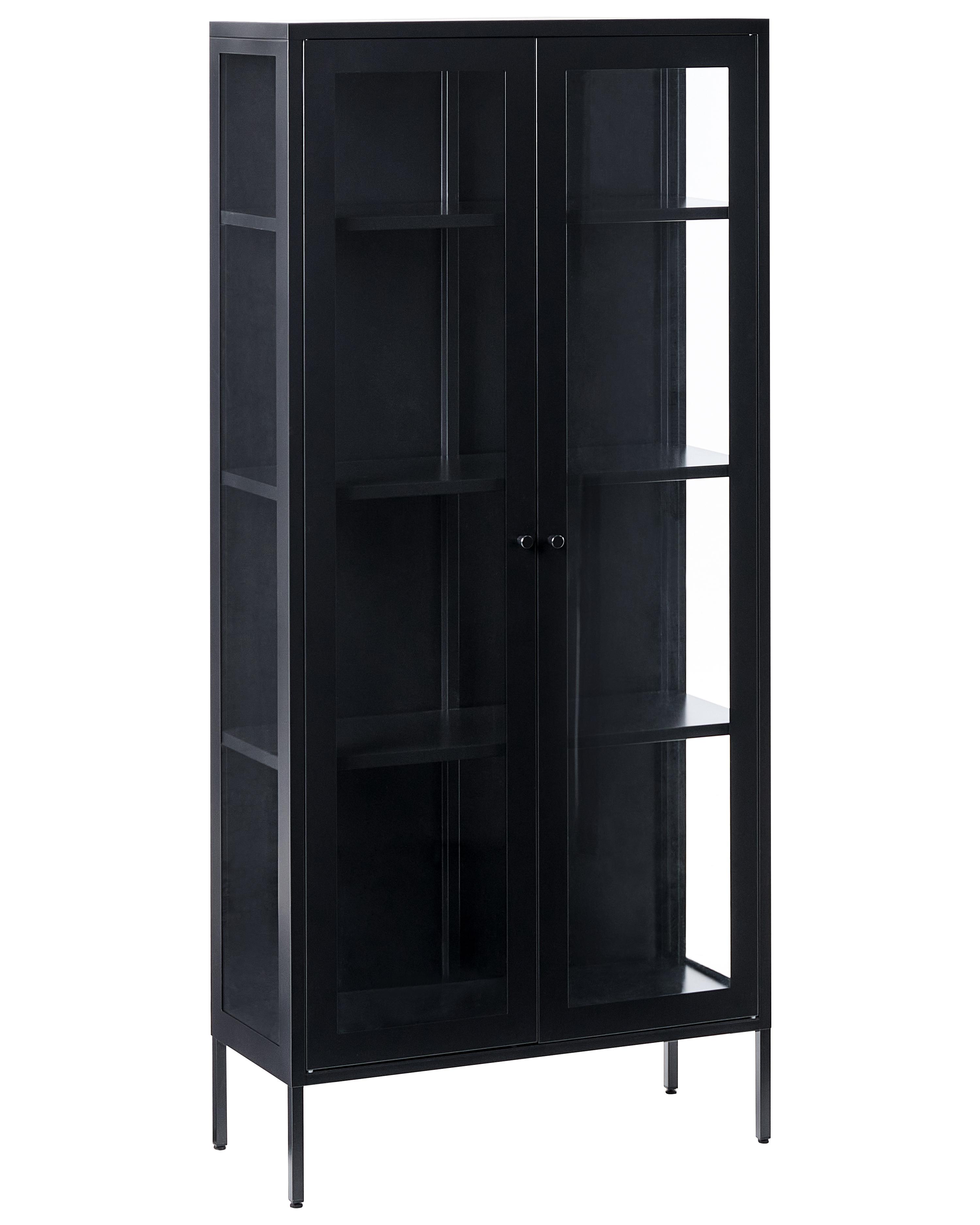 Glass Display Cabinet HARTY Metal 80 cm Black