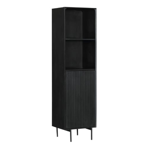 Colonne salon bois noir 1 porte rainurée CORTINA