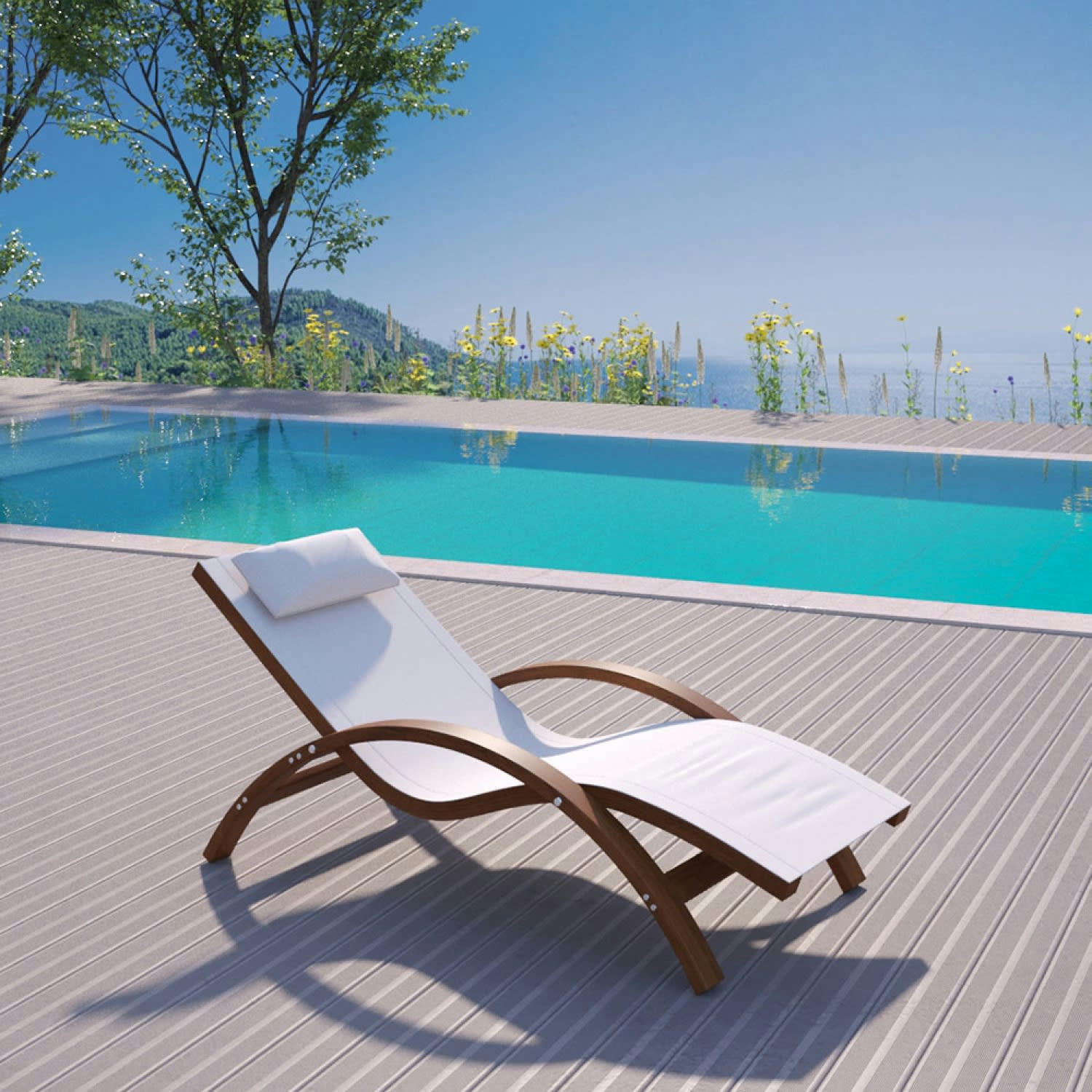 HAVANA - Transat en bois beige