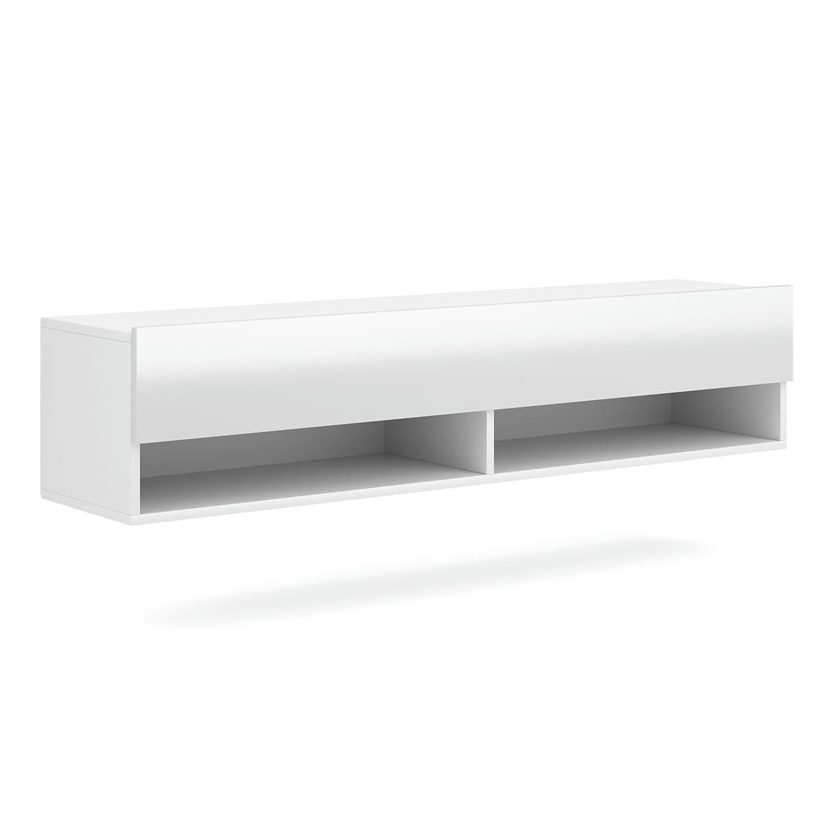 DERBY 140 - Meuble tv mural 1 porte 140 cm blanc