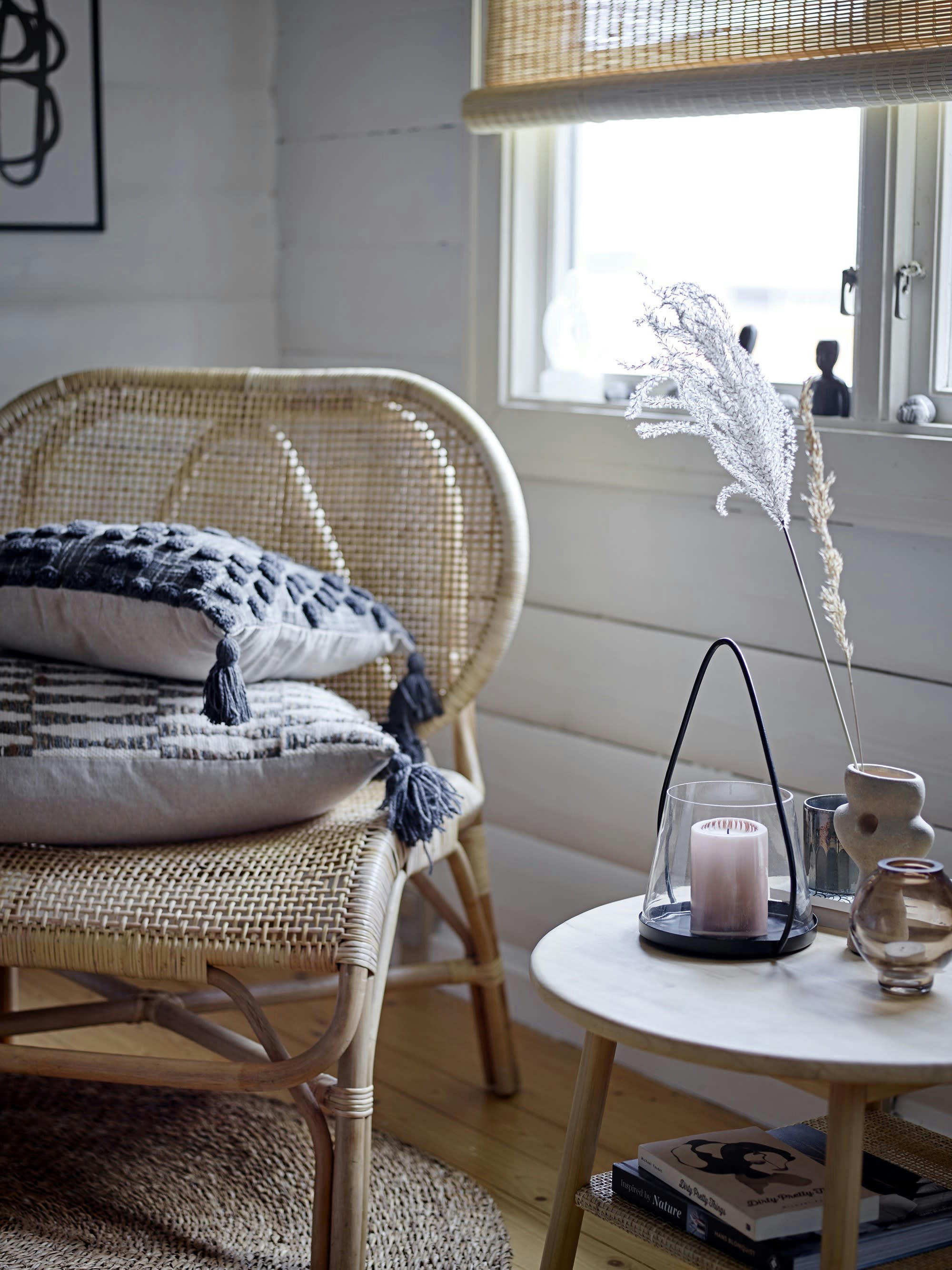 CAMMA - Table Flavie en pin et rotin