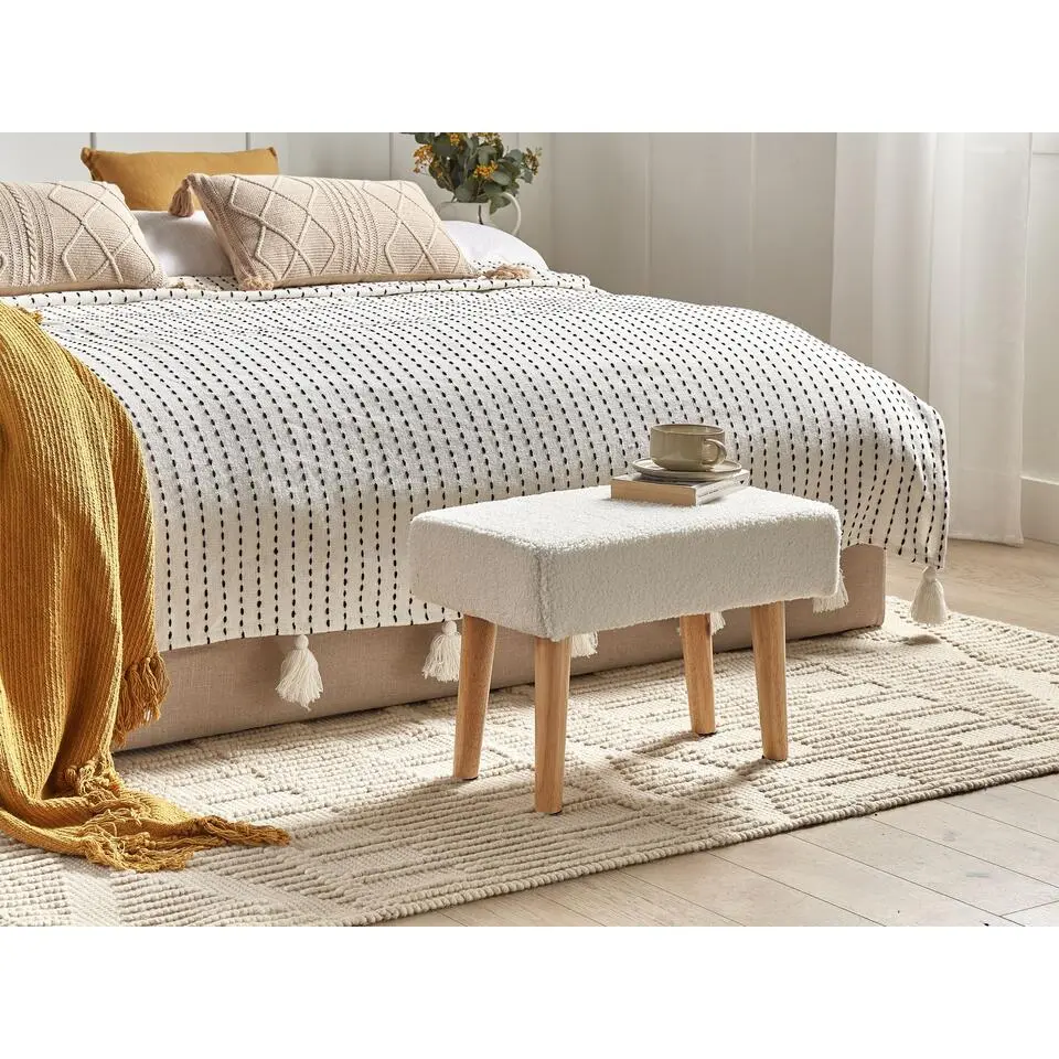 TAKOMA - Voetenbank - Wit - Boucl&eacute;