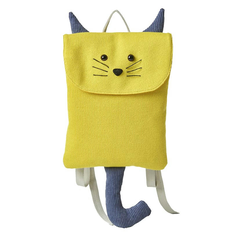 MOCHILAS - Sac à dos 100% coton petite loup jaune