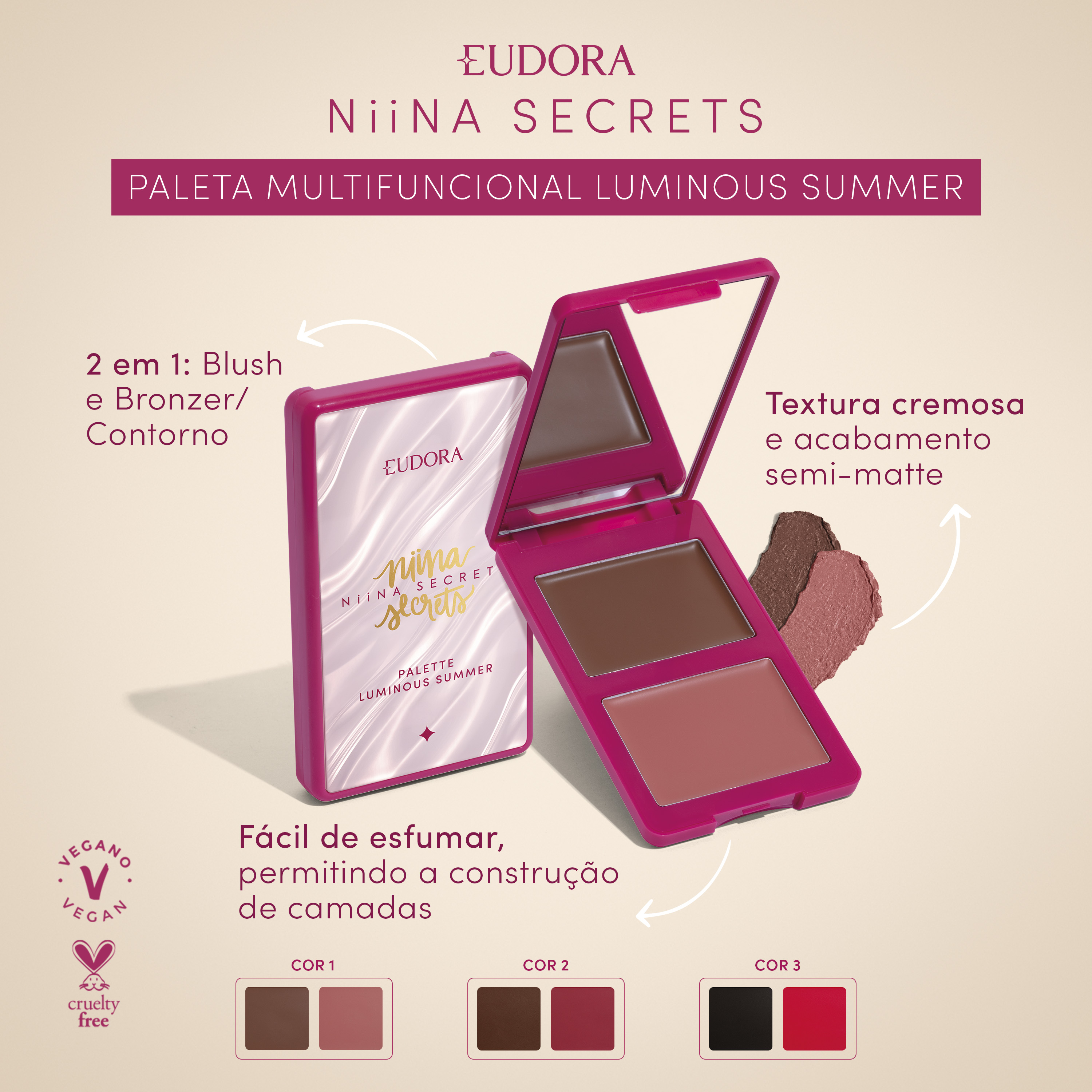 Paleta Multifuncional Niina Secrets Luminous Summer Cor 1 7g