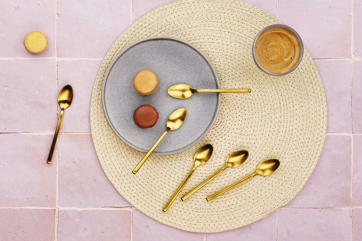 NUDE - Lot de 6 petites cuillères en inox or