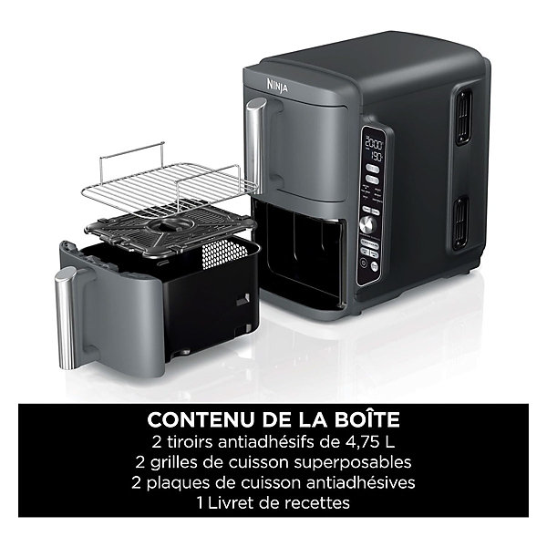 Friteuse sans huile 9.5l 2470w noir Ninja SL400EU double stack XL