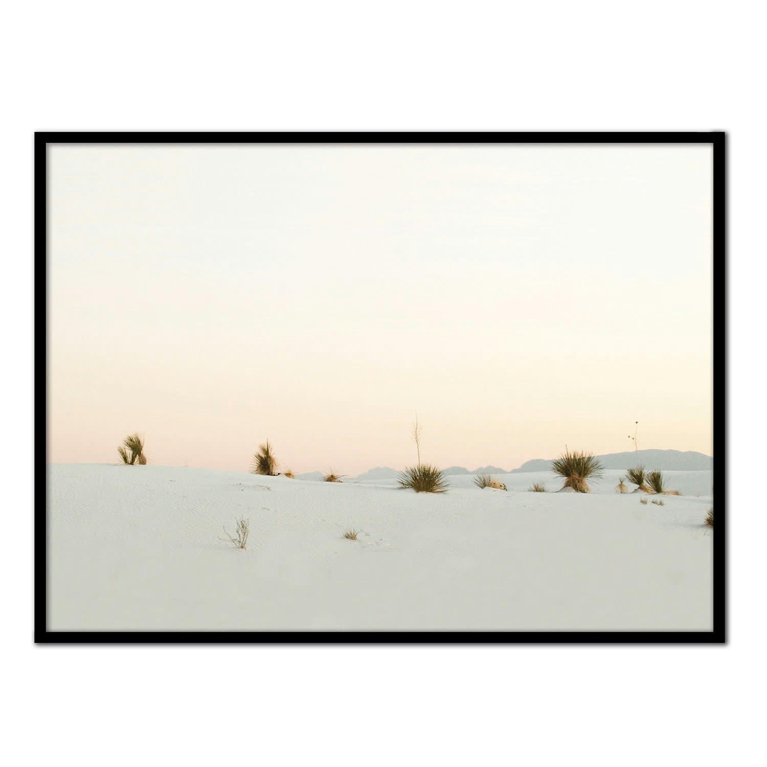 DESIERTO - Affiche avec cadre noir - Coucher de soleil - 50x70