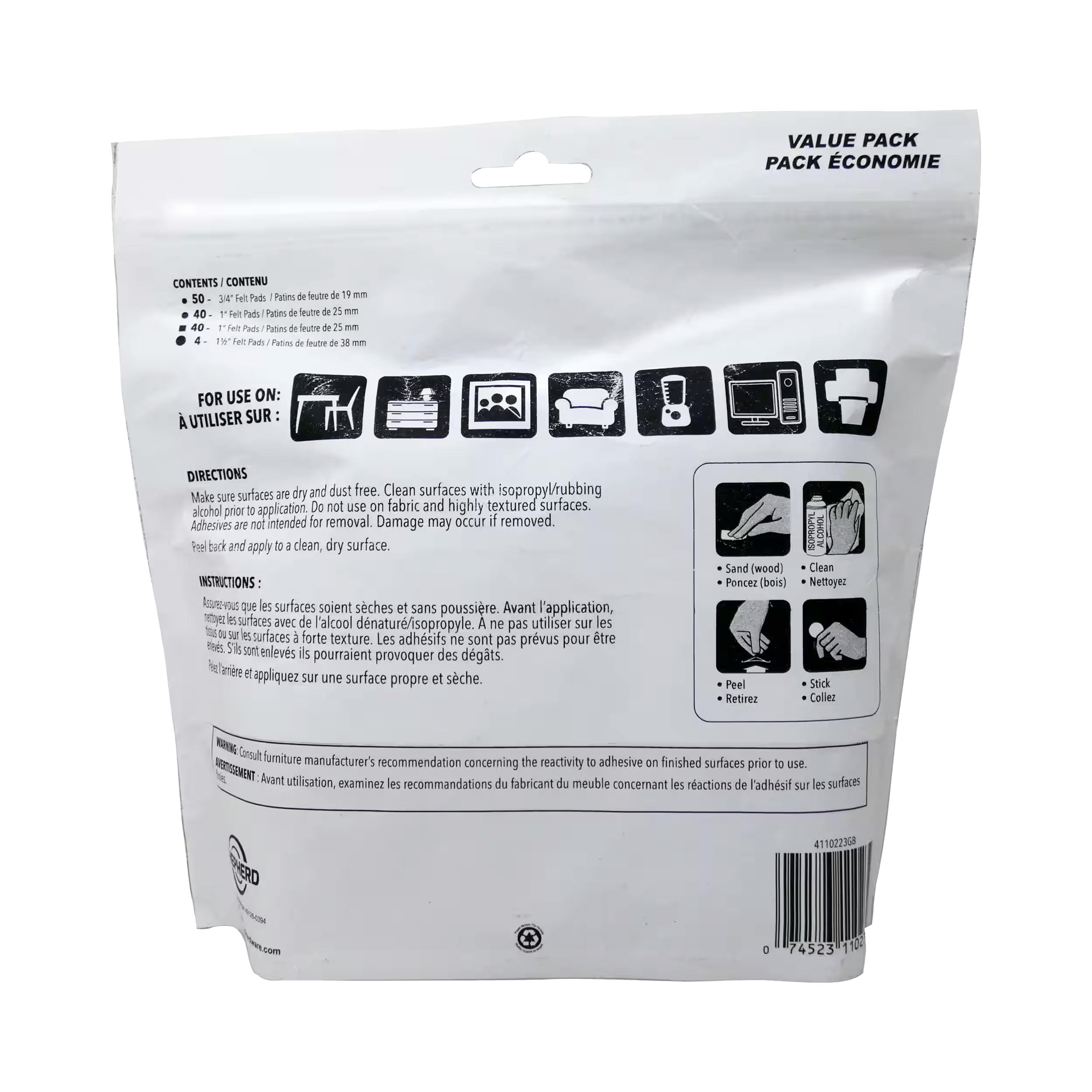 Super Sliders Felt Pads Value Pack, Beige, 134-pc